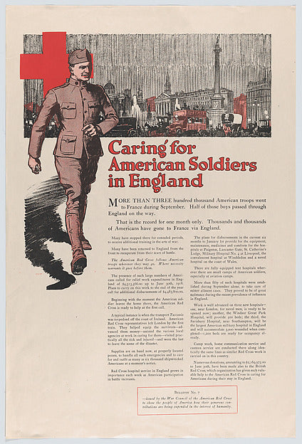 :Caring for American Soldiers in England 1918-16x12"(A3) Poster