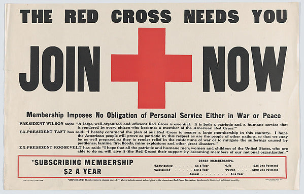 :The Red Cross Needs You: Join Now c1917-16x12"(A3) Poster