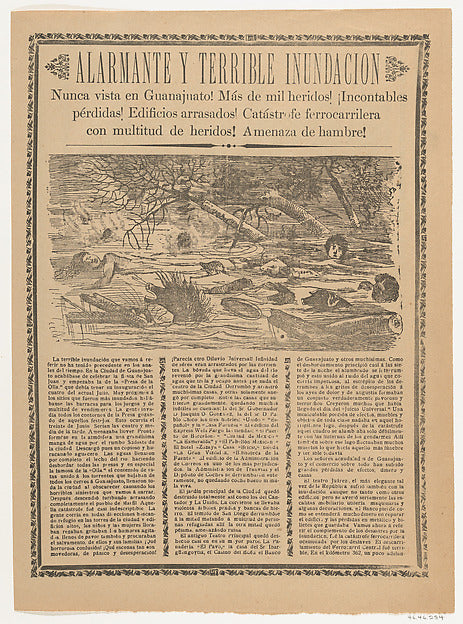 José Guadalupe Posada:Broadsheet relating to the terrible fl-16x12"(A3) Poster