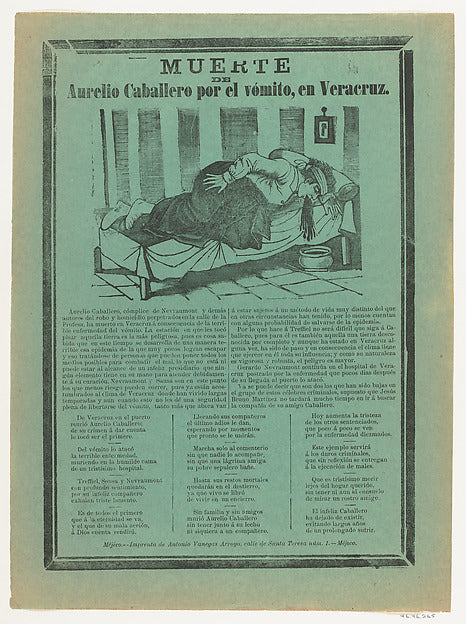 José Guadalupe Posada:Broadside relating to Aurelio Cabeller-16x12"(A3) Poster