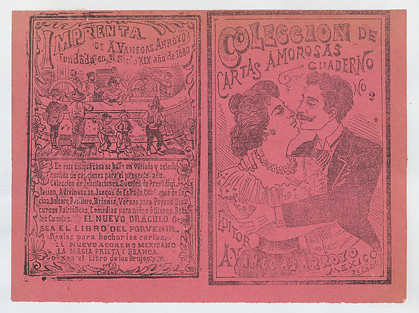 José Guadalupe Posada:Cover for 'Coleccion de Cartas Amorosa-16x12"(A3) Poster