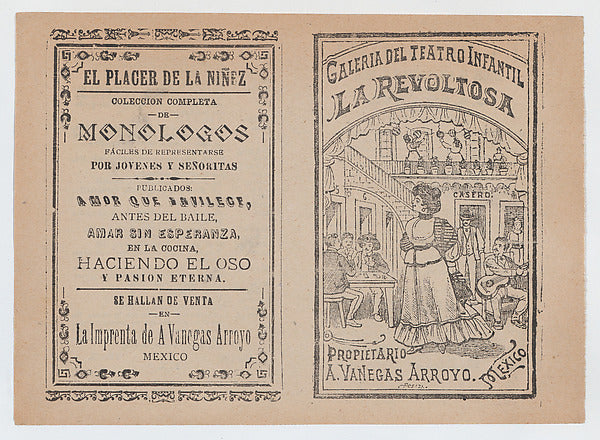 José Guadalupe Posada:Cover for 'La Revoltosa' a woman stand-16x12"(A3) Poster
