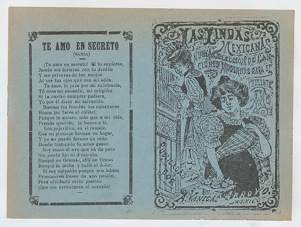 José Guadalupe Posada:Cover for 'Las Lindas Mexicanas' two e-16x12"(A3) Poster