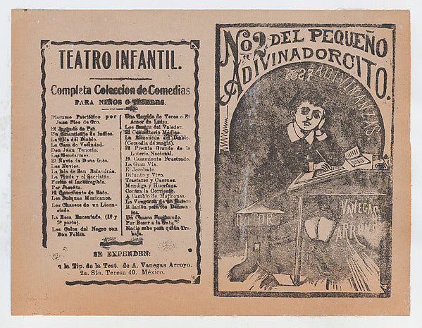 José Guadalupe Posada:Cover for 'Del Pequeño Adivinadorcito'-16x12"(A3) Poster