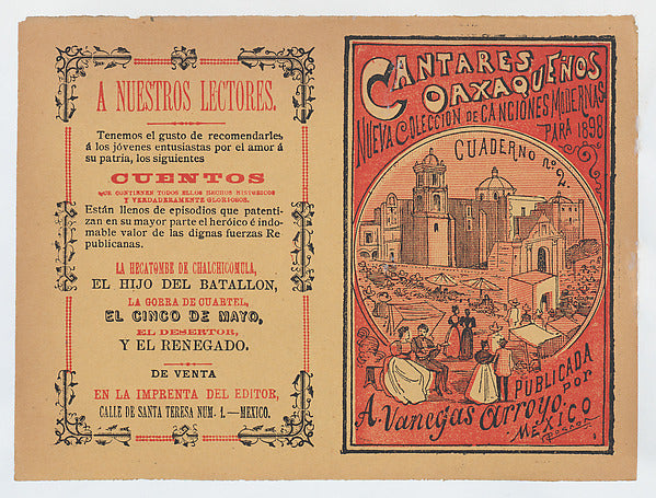 José Guadalupe Posada:Cover for 'Cantares Oaxaqueños: Nueva -16x12"(A3) Poster