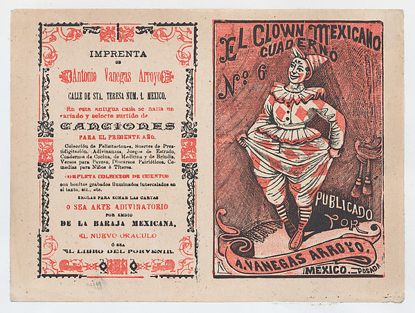José Guadalupe Posada:Cover for 'El Clown Mexicano: Cuaderno-16x12"(A3) Poster