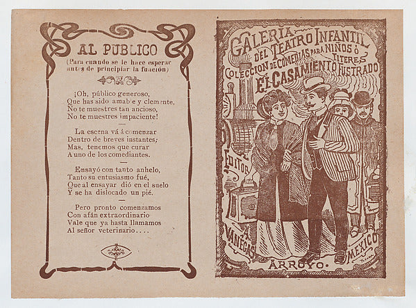 José Guadalupe Posada:Cover for 'El Casamiento Fustrado' a m-16x12"(A3) Poster