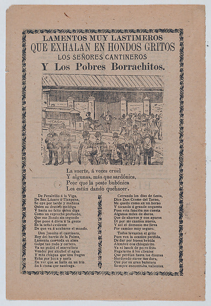 José Guadalupe Posada:Broadsheet relating to men who frequen-16x12"(A3) Poster