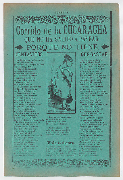 José Guadalupe Posada:Broadsheet with a ballad about camp li-16x12"(A3) Poster