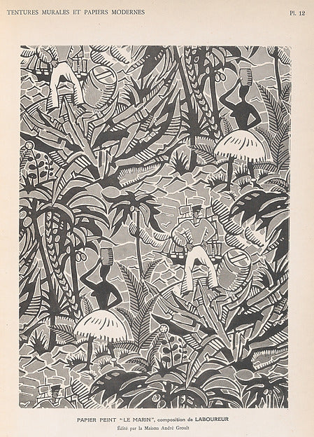 Jean-Émile Laboureur:Papiers Peints et Tentures Modernes Pl.-16x12"(A3) Poster