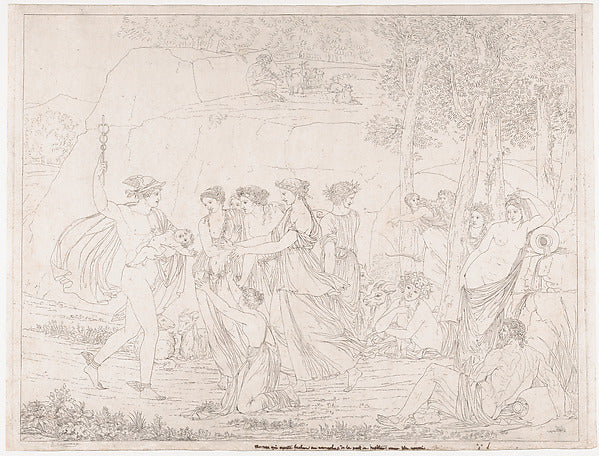 Bénigne Gagneraux:Mercury Delivers the Infant Bacchus to the-16x12"(A3) Poster