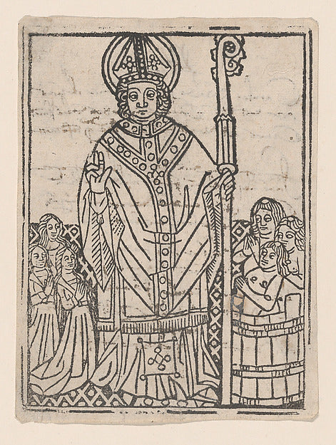Anonymous, Italian, 15th century - Saint Nicholas of Myra flan, Poster Print Wall Art