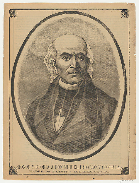Anonymous:Broadsheet with portrait of Don Miguel Hidalgo y C-16x12"(A3) Poster