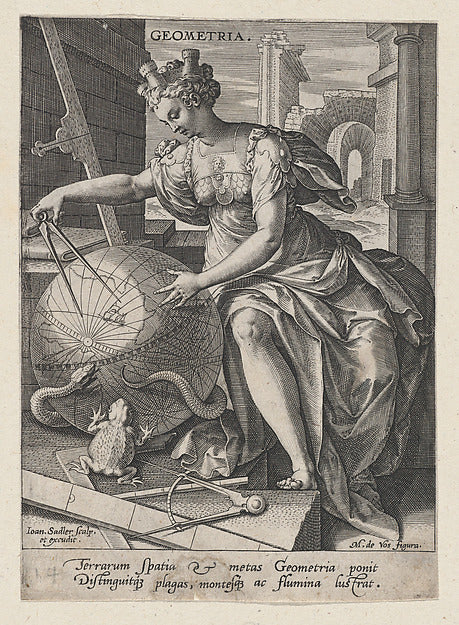 Johann Sadeler I , After Maerten de Vos:Geometria from The S-16x12"(A3) Poster