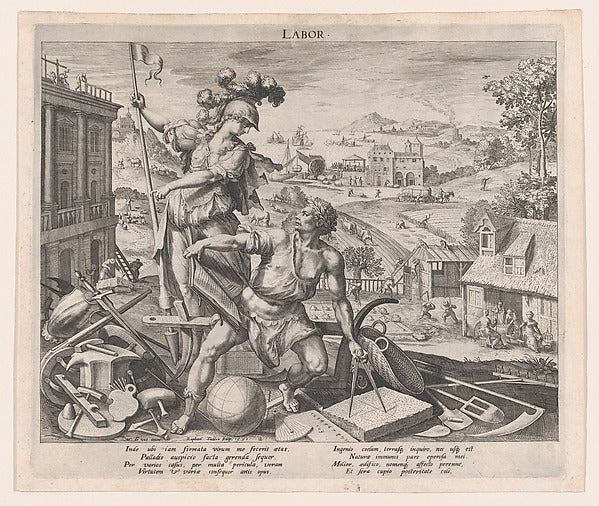Raphael Sadeler I ), After Maerten de Vos:Labor 1591-16x12"(A3) Poster