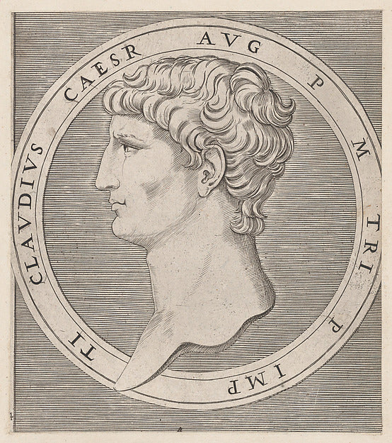 Speculum Romanae Magnificentiae -  Claudius  from The Twelve Cae,  Poster Print Wall Art