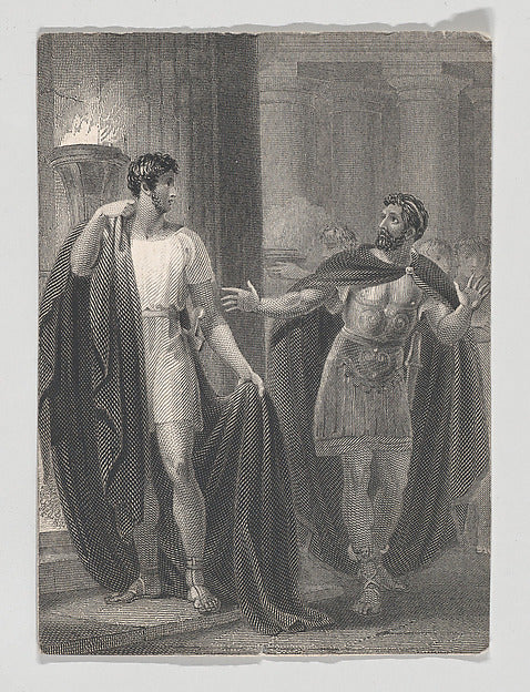 After Henry Corbould:Coriolanus and Aufidius 1825–40-16x12"(A3) Poster