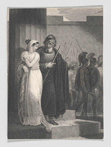 After Henry Corbould:Pandarus and Cressida 1825–40-16x12"(A3) Poster