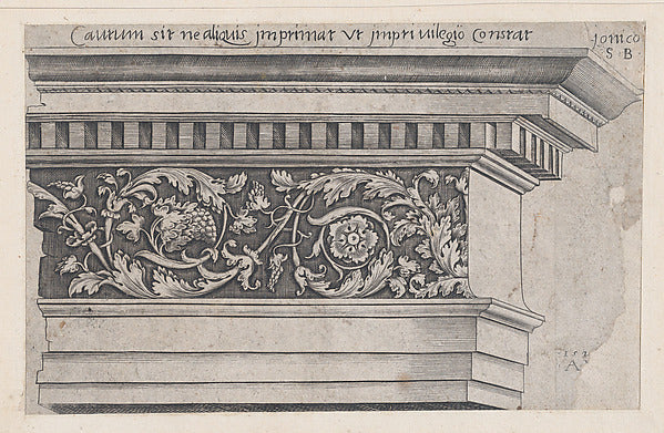 Speculum Romanae Magnificentiae -  Ionic Entablature 1528-Agosti,  Poster Print Wall Art