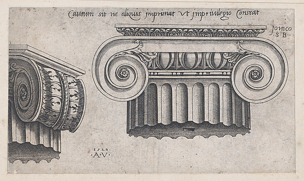 Speculum Romanae Magnificentiae -  Ionic Capital 1528-Agostino V,  Poster Print Wall Art