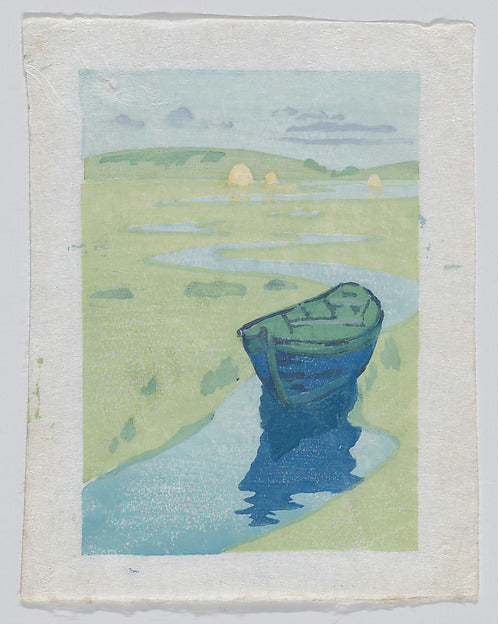 Arthur Wesley Dow:"The Derelict" or "The Lost Boat" 1916-16x12"(A3) Poster