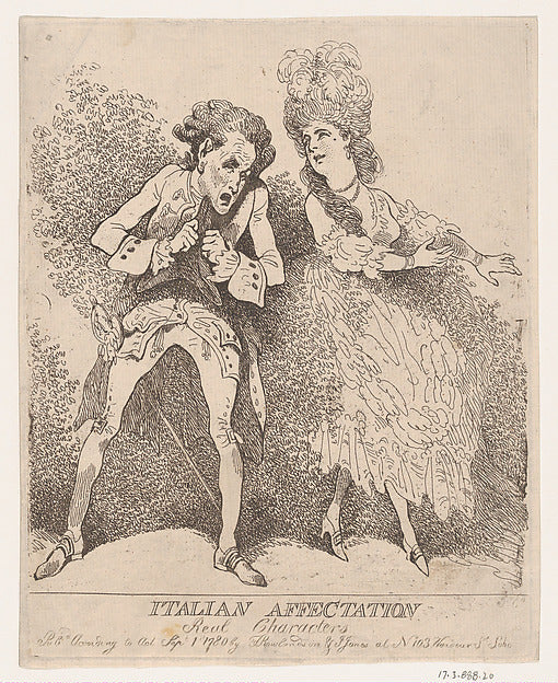 Italian Affectation  Real Characters September 1, 1780-Thomas ,  Poster Print