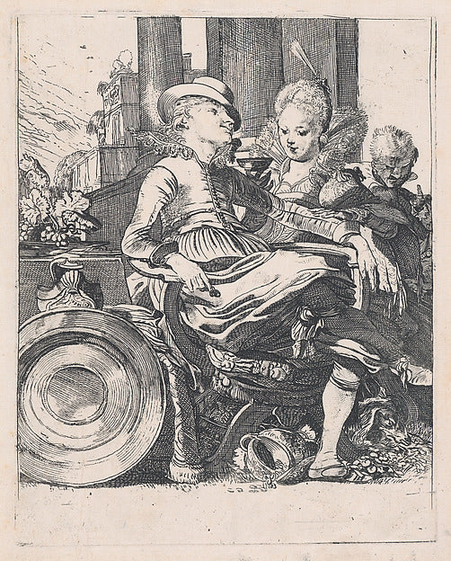 The Enamored Couple -  Lucelle and Ascagnes 1616-Willem Pietersz,  Poster Print Wall Art