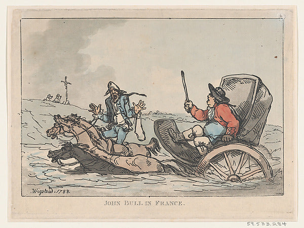 After Henry Wigstead:John Bull in France 1788-16x12"(A3) Poster