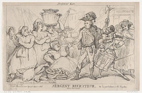 Thomas Rowlandson:Sergent Recruiteur October 24, 1789-16x12"(A3) Poster