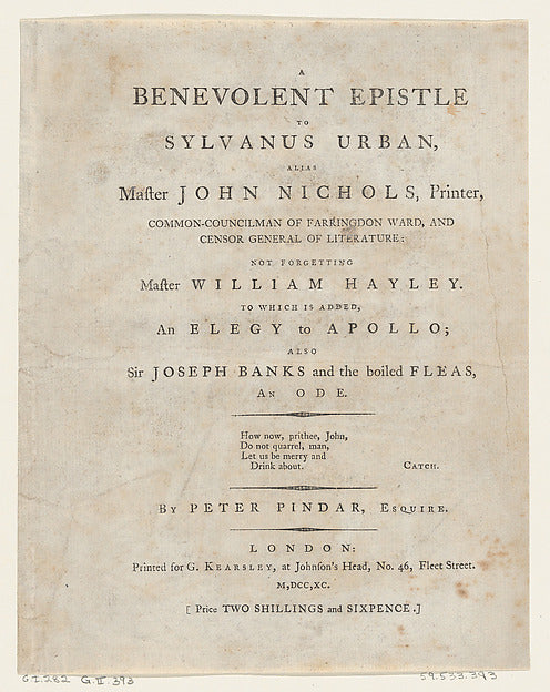 Thomas Rowlandson:Title Page from Benevolent Epistle 1790-16x12"(A3) Poster