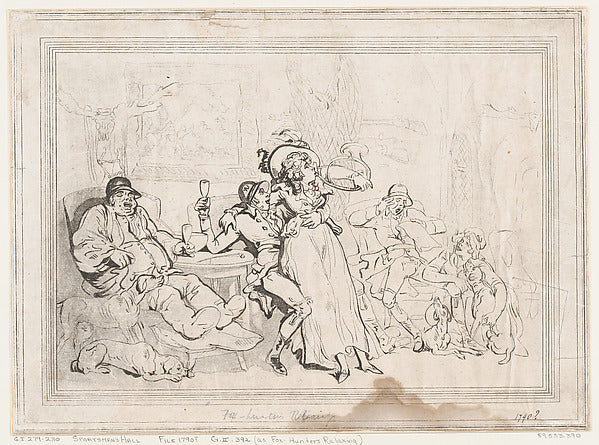 Thomas Rowlandson:Sportsman's Hall or Fox-Hunters Relaxing p-16x12"(A3) Poster