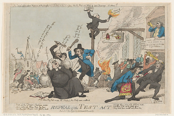Thomas Rowlandson:Repeal of the Test Act February 20, 1790-16x12"(A3) Poster