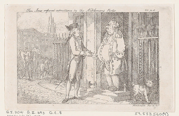 Thomas Rowlandson:Tom Jones Refused Admittance by the Noblem-16x12"(A3) Poster