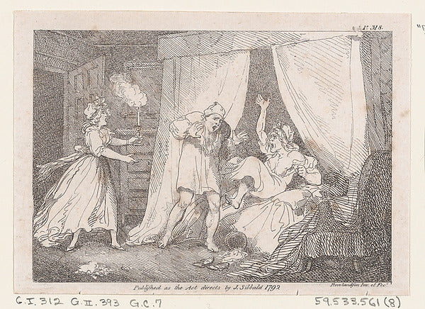 Thomas Rowlandson:Parson Adams Discovered in a Suspicious Si-16x12"(A3) Poster
