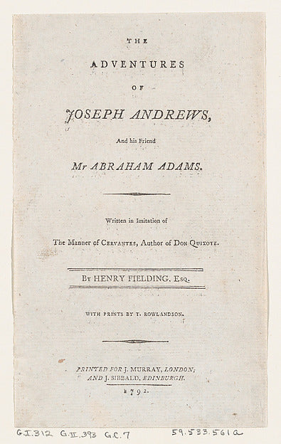 Thomas Rowlandson:Title Page from Henry Fielding's "Adventur-16x12"(A3) Poster
