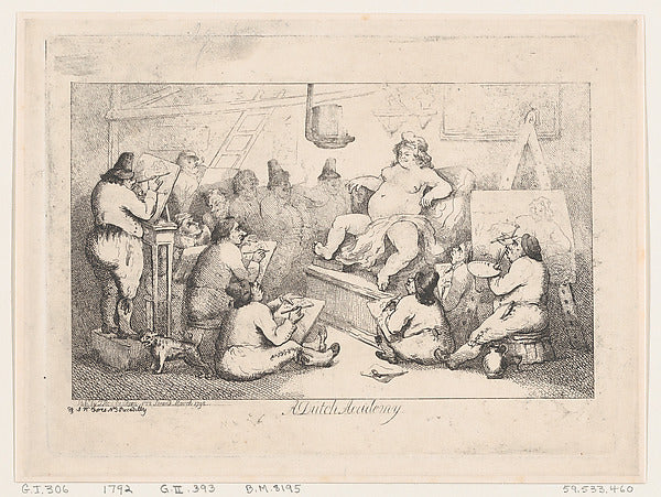 Thomas Rowlandson:Dutch Academy March 1792-16x12"(A3) Poster