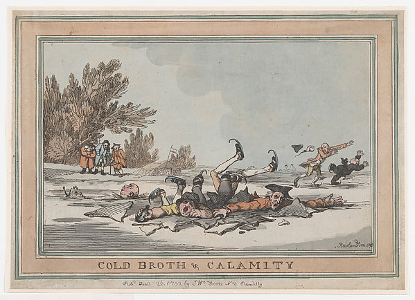 Thomas Rowlandson ,After Henry Wigstead:Cold Broth & Calamit-16x12"(A3) Poster