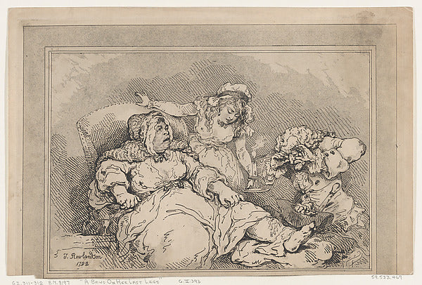 Thomas Rowlandson:A Bawd on her Last Legs 1792-16x12"(A3) Poster