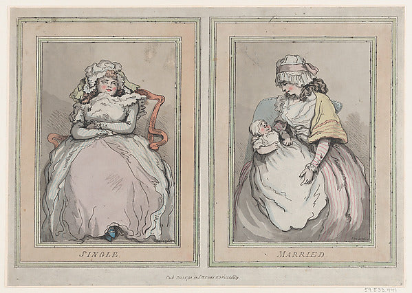 Thomas Rowlandson:Single and Married December 1, 1791-16x12"(A3) Poster