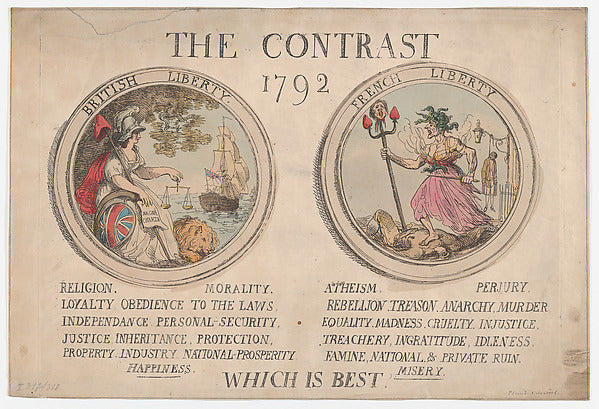 Thomas Rowlandson:The Contrast December 1792-16x12"(A3) Poster