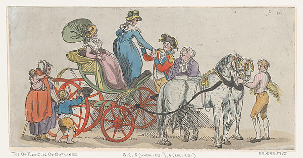 Thomas Rowlandson:Outlines of Figures with a Carriage June 1-16x12"(A3) Poster