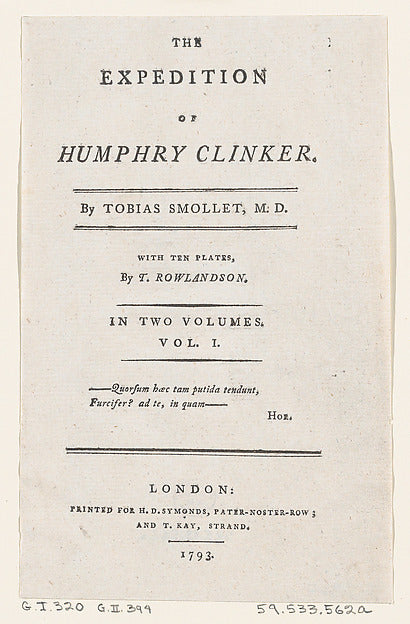 Thomas Rowlandson:Title Page from Tobias Smollett's "The Exp-16x12"(A3) Poster