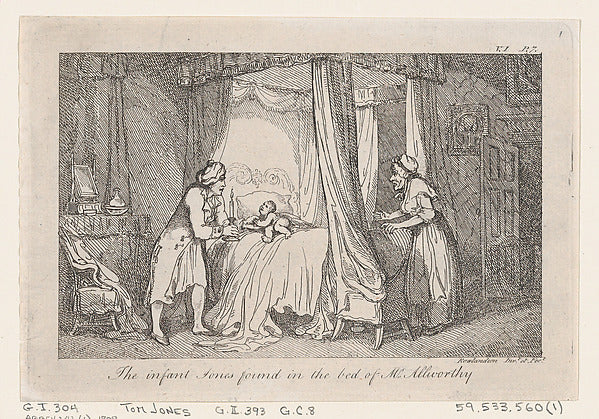 Thomas Rowlandson:The infant Jones found in the bed of Mr. A-16x12"(A3) Poster