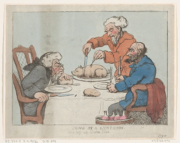 Thomas Rowlandson:Jews at a Luncheon 1794-16x12"(A3) Poster