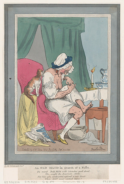 Thomas Rowlandson:An Old Maid In Search of a Flea September -16x12"(A3) Poster