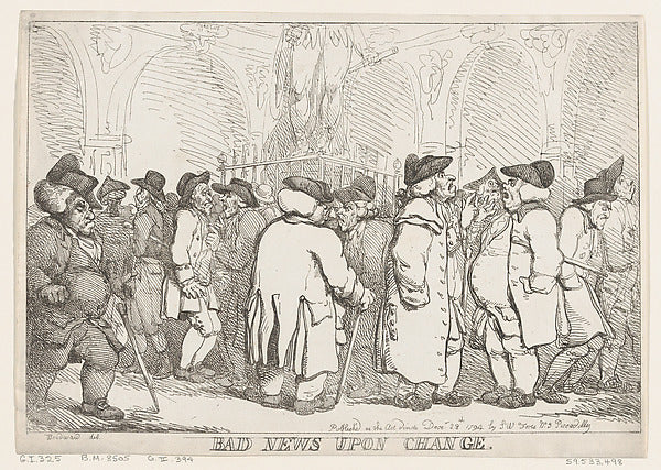 Thomas Rowlandson , After George Moutard Woodward:Bad News U-16x12"(A3) Poster