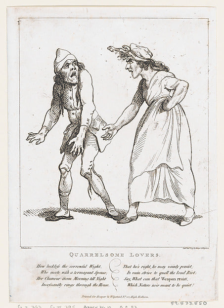 After George Moutard Woodward:Quarrelsome Lovers January 2, -16x12"(A3) Poster