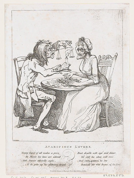 After George Moutard Woodward:Avaricious Lovers August 1, 17-16x12"(A3) Poster