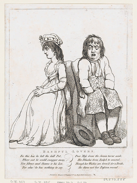 After George Moutard Woodward:Bashful Lovers March 15, 1798-16x12"(A3) Poster