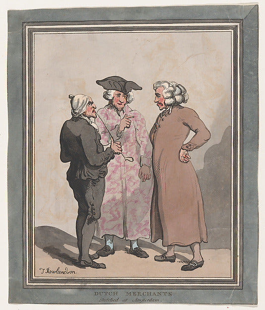 Thomas Rowlandson:Dutch Merchants Sketched at Amsterdam 1796-16x12"(A3) Poster